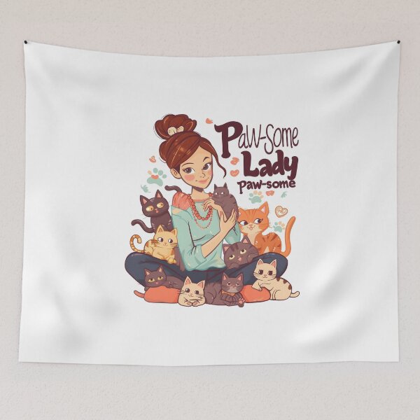 Item preview, Paw-some Lady Wordplay Awesome Kittens and Cat Lover Lady Cat Rescue  designed and sold by scooterbaby.