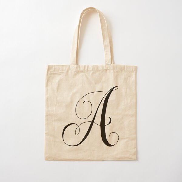 SCRIPT LETTER A Cotton Tote Bag