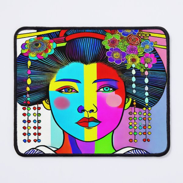 Item preview, Modern Neon Geisha: A Fusion of Tradition and Pop Art by Sakura Kawaii Studio designed and sold by SakuraJapanArt.