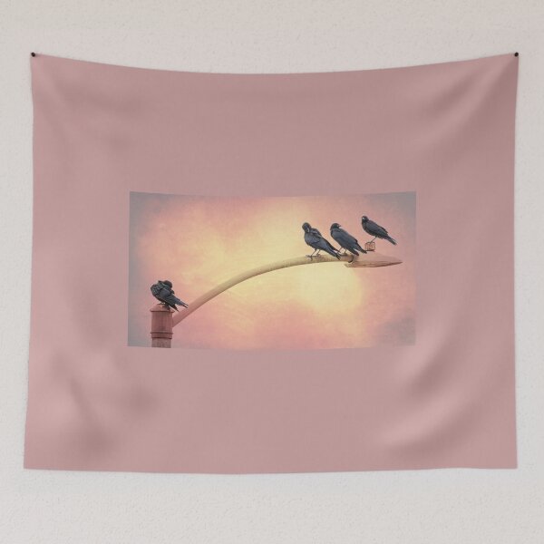 Item preview, Crows Hanging Out on the Lamp Post designed and sold by CarolM.