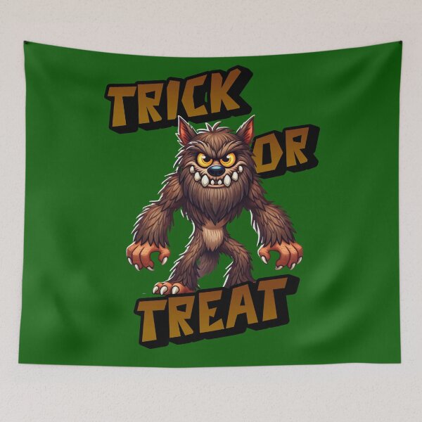 Item preview, Trick or Treat -  Chad a fuzzy lovable Werewolf out hunting for candy on Halloween designed and sold by 3DAF.
