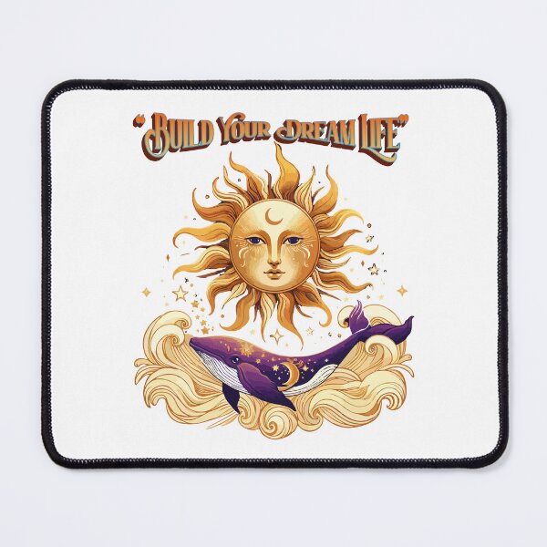 Item preview, Illustration, Minimalist, mystical and cosmic style of a sun and a whale designed and sold by Mahilis.