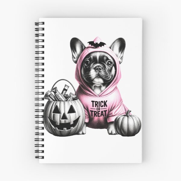 Item preview, Black white and pink themed Halloween Frenchie stickers and more designed and sold by CRandRRstickers.