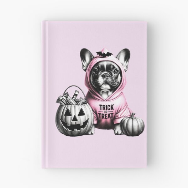 Item preview, Black white and pink themed Halloween Frenchie stickers and more designed and sold by CRandRRstickers.