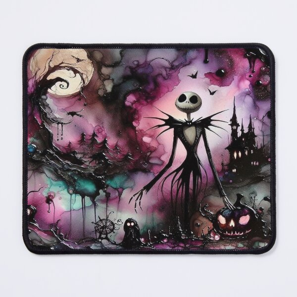 Item preview, Jack Skellington in a Spooky Watercolor Night Scene designed and sold by Visionary Vibez.