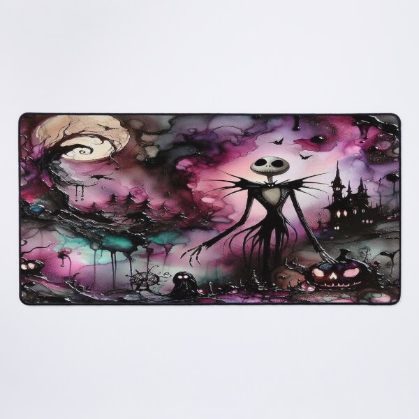 Item preview, Jack Skellington in a Spooky Watercolor Night Scene designed and sold by Visionary Vibez.