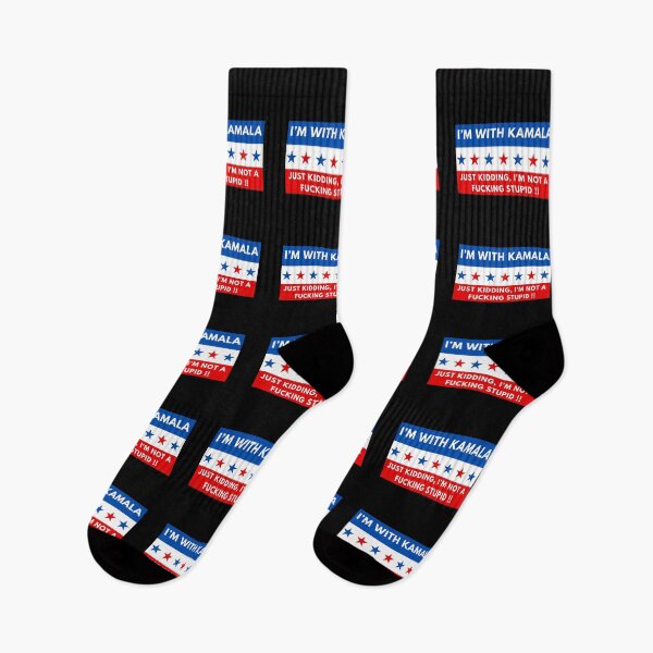 Item preview, I'm With Kamala Just Kidding I'm Not A Fucking Stupid designed and sold by ANNINOART ⭐⭐⭐⭐⭐.