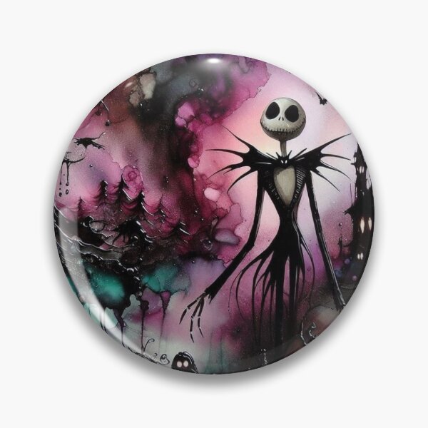 Item preview, Jack Skellington in a Spooky Watercolor Night Scene designed and sold by Visionary Vibez.