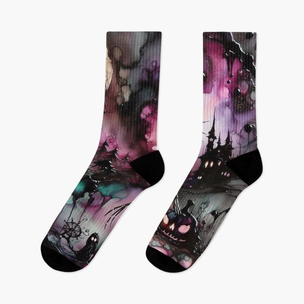 Item preview, Jack Skellington in a Spooky Watercolor Night Scene designed and sold by Visionary Vibez.