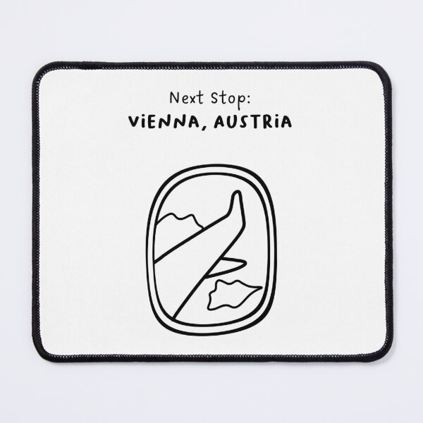 Item preview, Vienna, Austria | Illustration of an Airplane Window View | Handwritten-style Font designed and sold by RM-Journey.