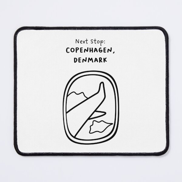 Item preview, Copenhagen, Denmark | Illustration of an Airplane Window View | Handwritten-style Font designed and sold by RM-Journey.