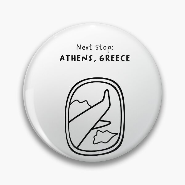 Item preview, Athens, Greece | Illustration of an Airplane Window View | Handwritten-style Font designed and sold by RM-Journey.
