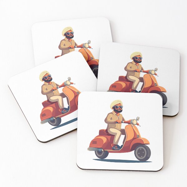 Item preview, man and vintage scooter designed and sold by wonderisland.