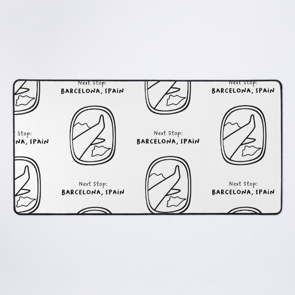 Item preview, Barcelona, Spain | Illustration of an Airplane Window View | Handwritten-style Font designed and sold by RM-Journey.