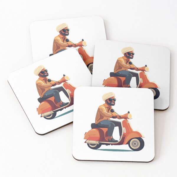 Item preview, man and vintage scooter designed and sold by wonderisland.