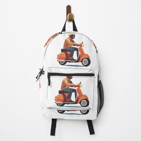 Item preview, man and vintage scooter designed and sold by wonderisland.