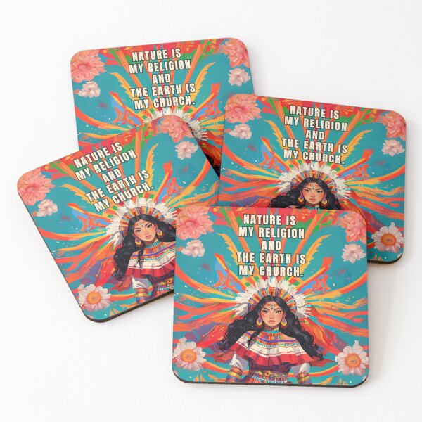 Item preview, Native American woman. Nature is my religion and the earth is my church. designed and sold by La Loca.
