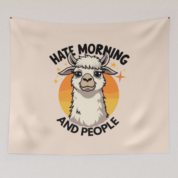 Item preview, Hate morning and people funny Lama  designed and sold by Kawabijutsu21.