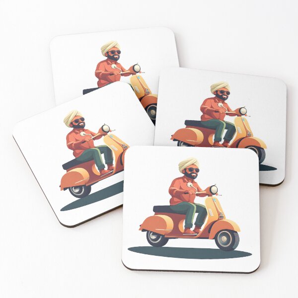 Item preview, vintage man and vintage scooter designed and sold by wonderisland.