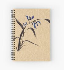 'Morning Orchids' Sumi-e ink wash painting Spiral Notebook