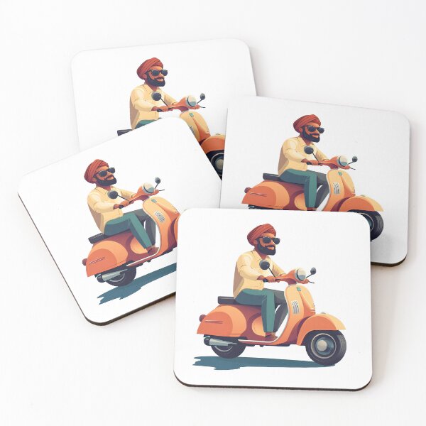 Item preview, vintage man and vintage scooter designed and sold by wonderisland.