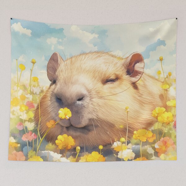 Item preview, Capybara Lazy Days in the Wildflowers designed and sold by AshiraCreations.