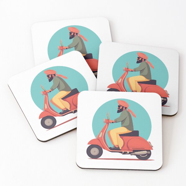 Item preview, vintage man and vintage scooter designed and sold by wonderisland.