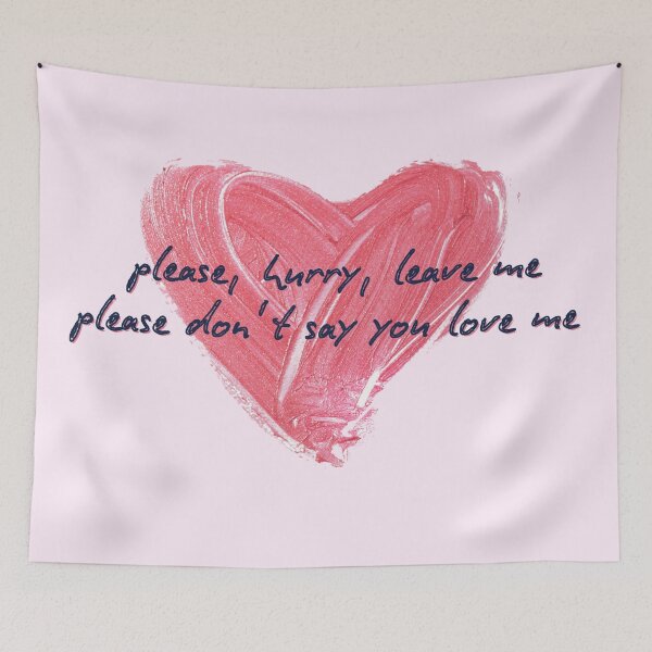 Item preview, please hurry leave me don't say you love me quote on lipgloss heart - Mitski - First Love/Late Spring designed and sold by cherrytheory.
