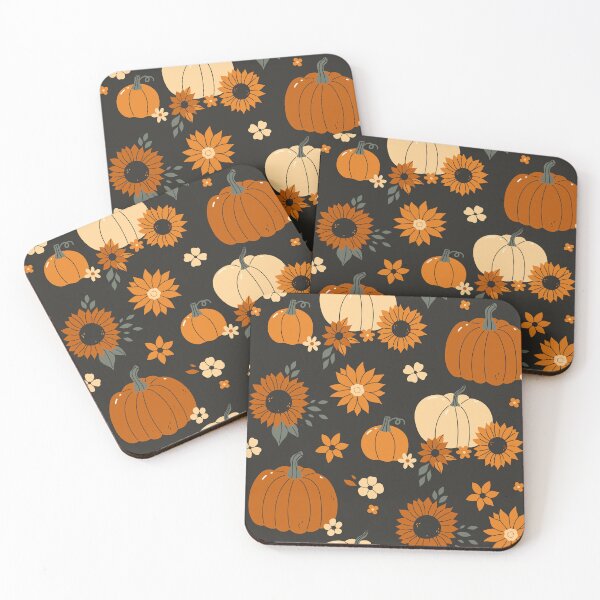 Item preview, autumn flowers and pumpkins designed and sold by burbura.