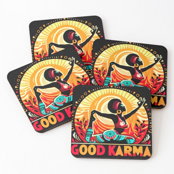 Item preview, Vibrant Good Karma Yoga Pose Graphic Design designed and sold by Artbyminga.