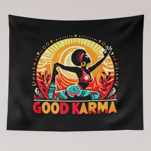 Item preview, Vibrant Good Karma Yoga Pose Graphic Design designed and sold by Artbyminga.