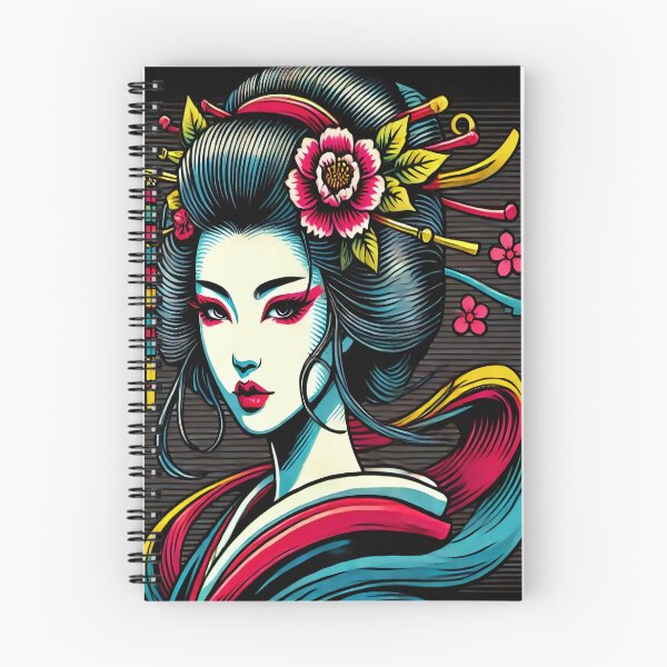 Aperçu de l'œuvre Pop Art audacieux Ukiyo-e Geisha - Fusion japonaise vibrante par Sakura Kawaii Studio créée et vendue par SakuraJapanArt.