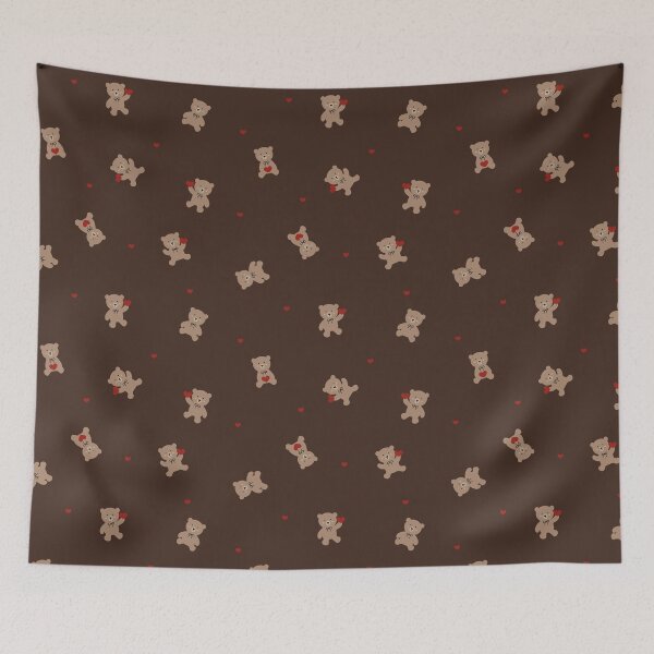 Item preview, Deep Brown Bear Heart Pattern designed and sold by caladayart.