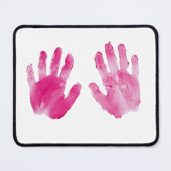 Item preview, A pair of pink handprints on a white background designed and sold by urzga.