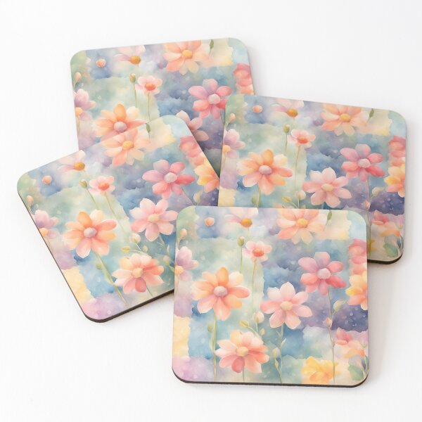 Item preview, Whimsical Watercolor Cottagecore Colorful Flowers On Patchworks 1 designed and sold by taiche.