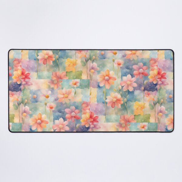 Item preview, Whimsical Watercolor Cottagecore Colorful Flowers On Patchworks 1 designed and sold by taiche.