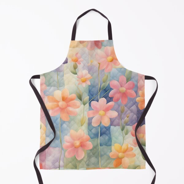 Item preview, Whimsical Watercolor Cottagecore Colorful Flowers On Patchworks 2 designed and sold by taiche.