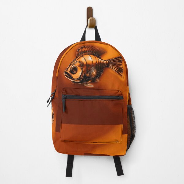 Item preview, Subtle Steampunk Fish Art Minimalist Steampunk Style - Bronze Tones designed and sold by Beachy.