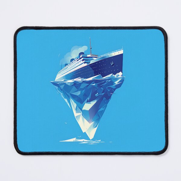 Item preview, Minimalist Illustration of Titanic's Collision with Iceberg designed and sold by Windy-market.
