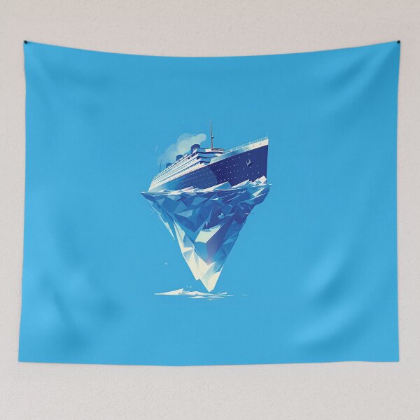 Item preview, Minimalist Illustration of Titanic's Collision with Iceberg designed and sold by Windy-market.