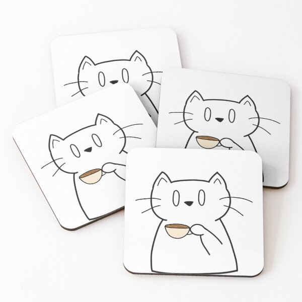 Item preview, coffee cat doodle designed and sold by jwaalaa.