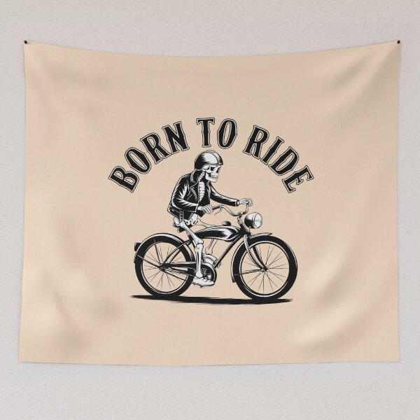 Item preview, Born to Ride Skeleton | Vintage Motorcycle-Inspired Cycling Design designed and sold by BNCH44.