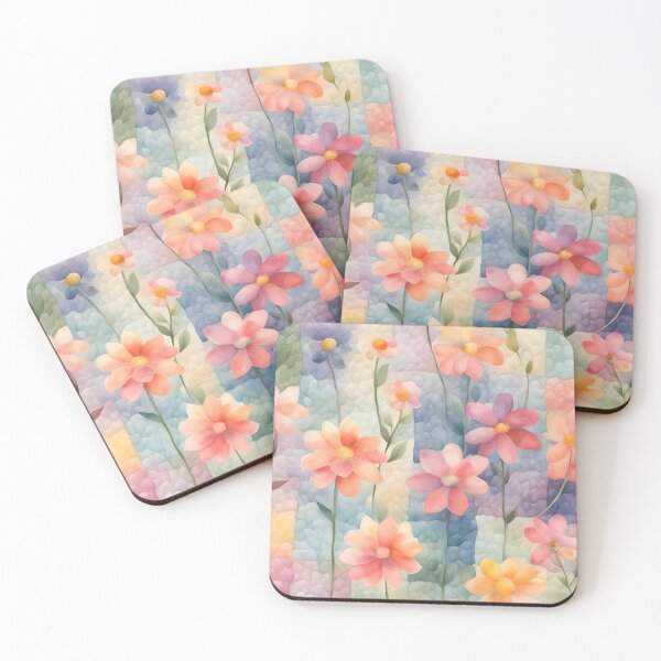 Item preview, Whimsical Watercolor Cottagecore Colorful Flowers On Patchworks 3 designed and sold by taiche.