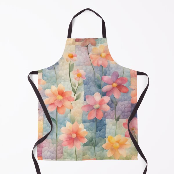 Item preview, Whimsical Watercolor Cottagecore Colorful Flowers On Patchworks 3 designed and sold by taiche.
