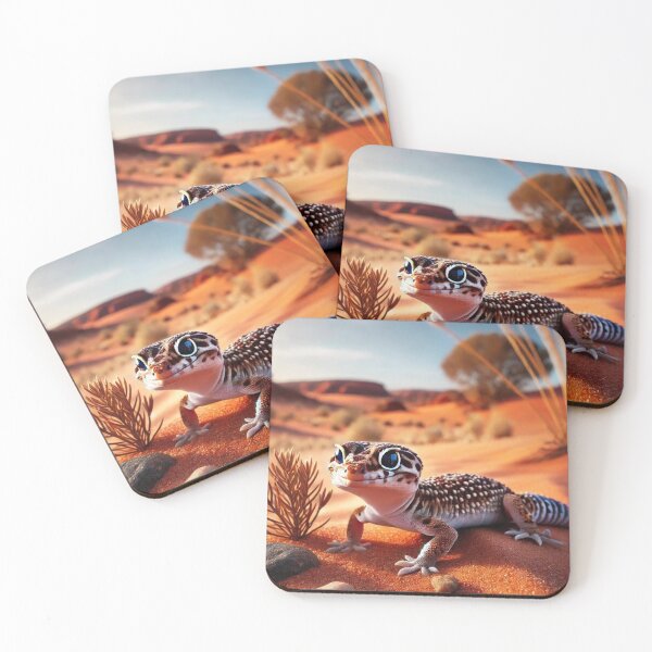 Item preview, Knob-Tailed Gecko in the Australian Desert – Wildlife Art Illustration designed and sold by NocturnalNook.