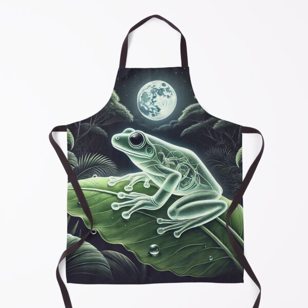 Item preview, Glass Frog on Leaf at Night – Mystical Wildlife Illustration designed and sold by NocturnalNook.