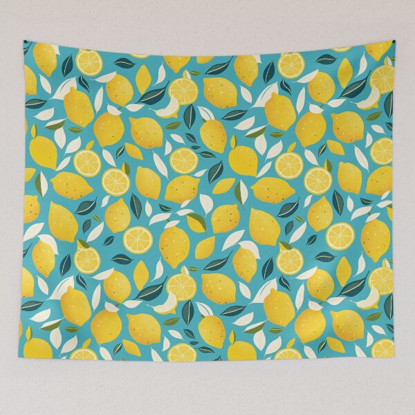 Item preview, Vibrant Lemon and Green Leaf Pattern - Fresh Summer Design designed and sold by Windy-market.