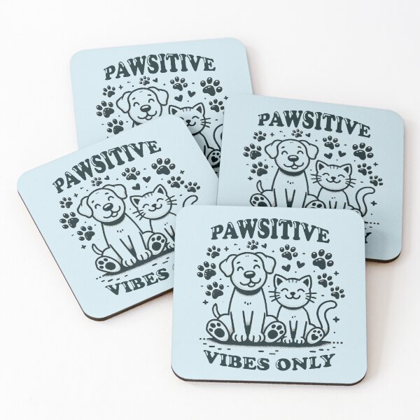 Item preview, Pawsitive Vibes Only Cute Dog and Cat Friendship designed and sold by DuxDesigns.