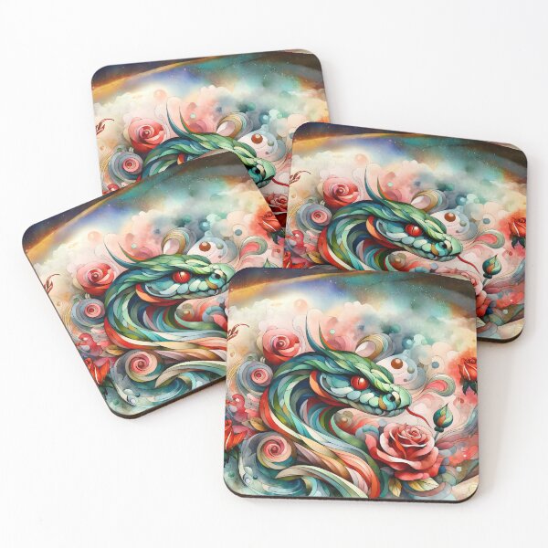 Aperçu de l'œuvre Dragon vert avec des roses créée et vendue par AnnArtshock.