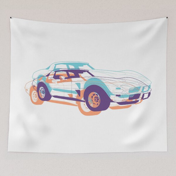 Item preview, "Classic Corvette Muscle Car - Vintage American Sports Car for Racing Enthusiasts" designed and sold by artworkathome.